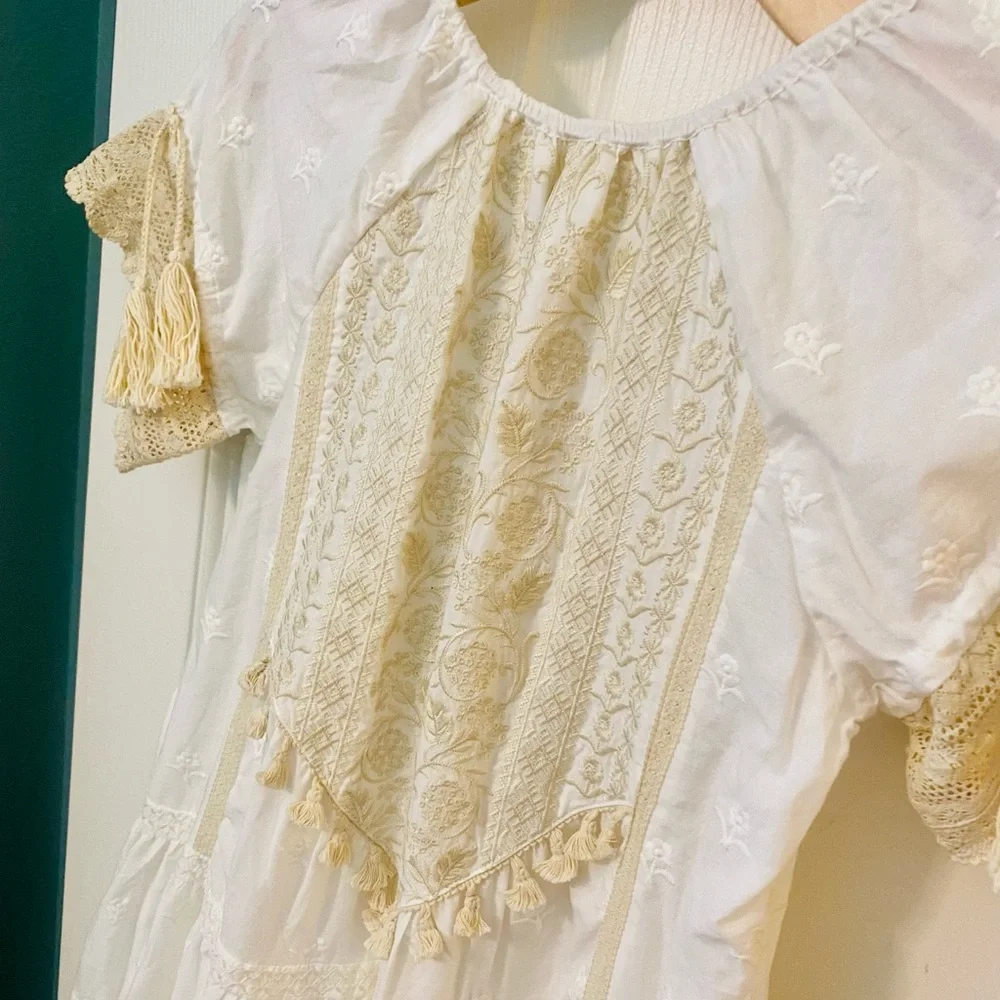 NWT Spell & the Gypsy Collective White/Cream Cassidy Mini Dress - Picture 9 of 17